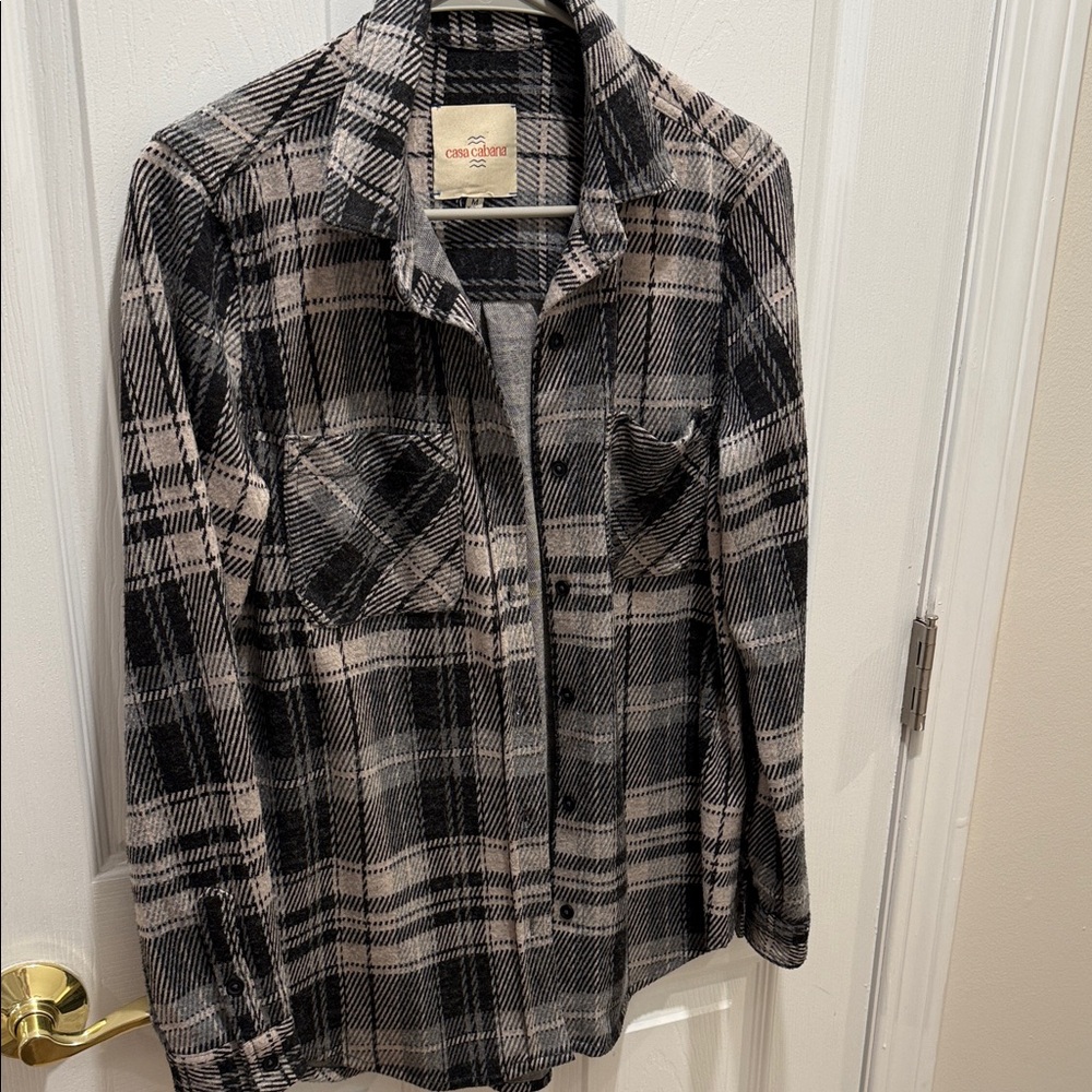 Plaid Button-Up Shirt Casa Cabana M